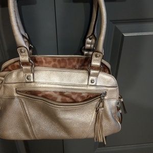 B Makowski Gold Satchel